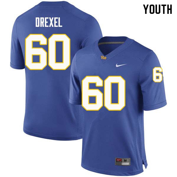 Youth #60 Owen Drexel Pittsburgh Panthers College Football Jerseys Sale-Royal